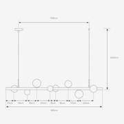 DNA 8 Light Black | Gold and Glass Pendant Light - Lighting.co.za