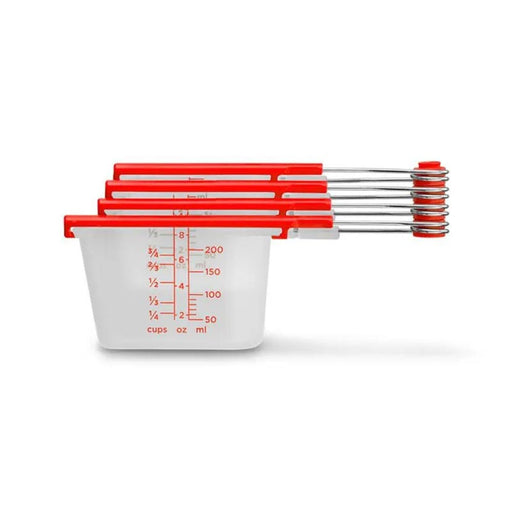 Dreamfarm Set of 4 Levups Measuring Cups - Clear & Red - Lighting.co.za