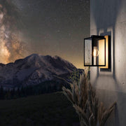 Budrone Black and Natural Outdoor Wall Light - Lighting.co.za