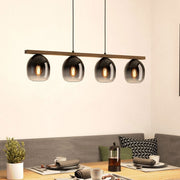 Filago Wood and Smoke Glass Pendant Light - Lighting.co.za