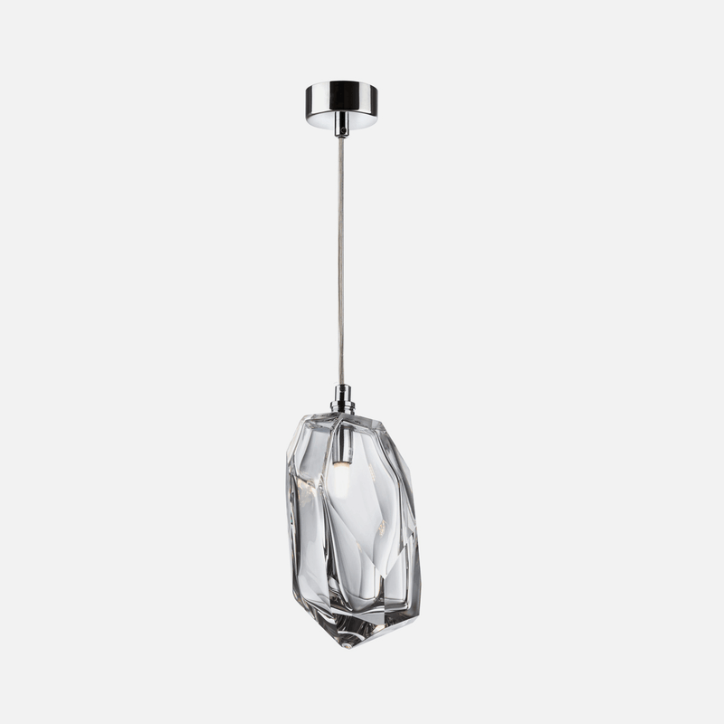 Facets Smokey or Clear Glass Pendant Light - Lighting.co.za