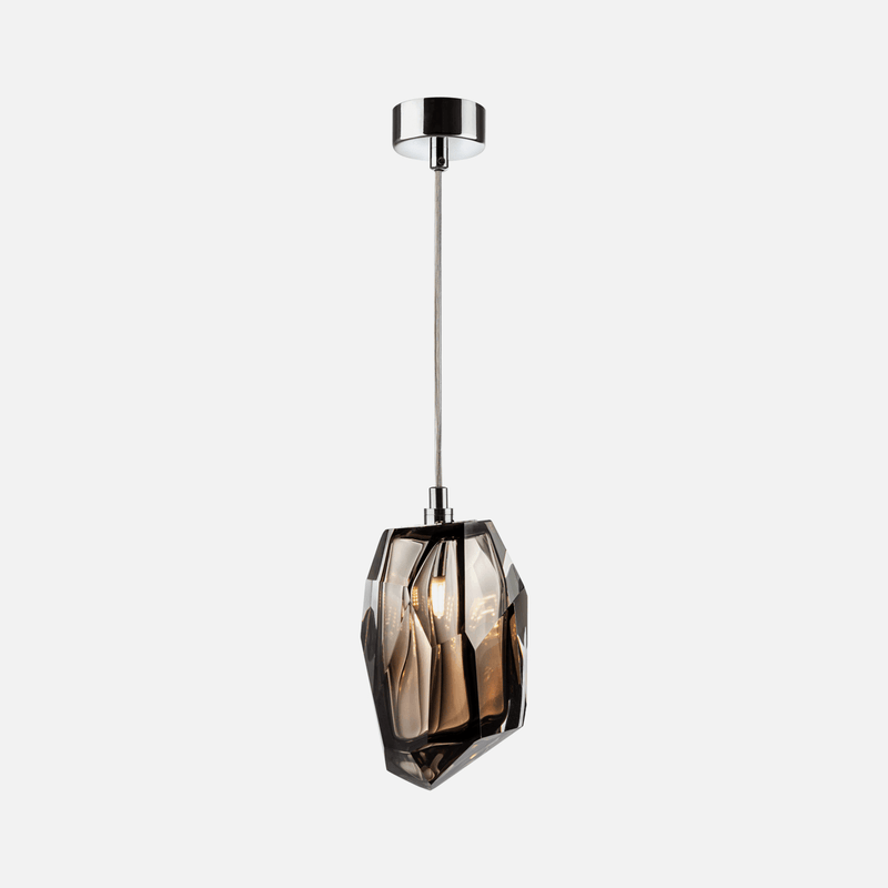 Facets Smokey or Clear Glass Pendant Light - Lighting.co.za