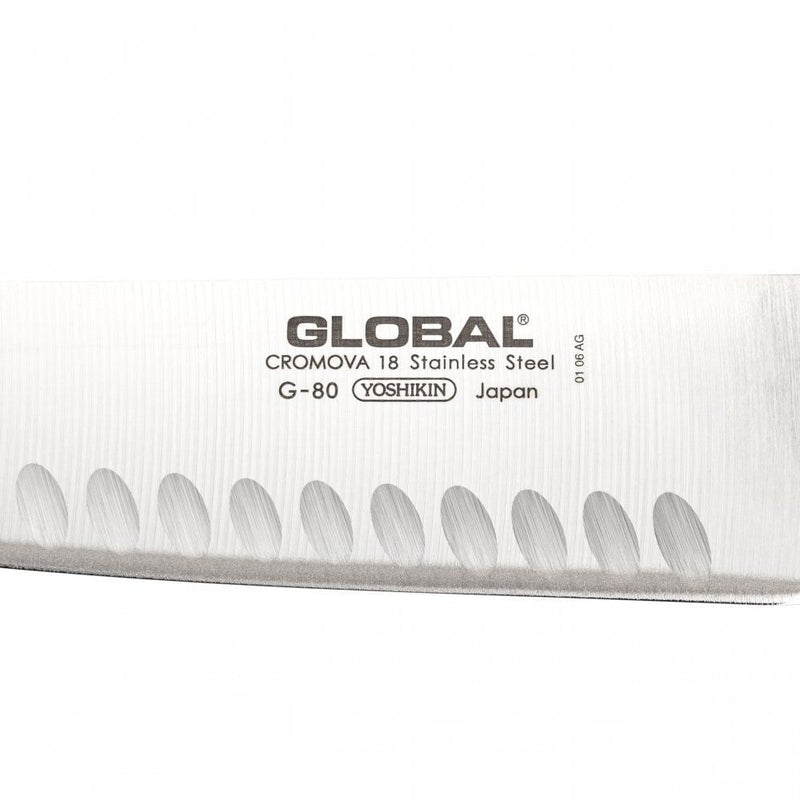 Global G-80 Santoku Knife Fluted 18cm - Lighting.co.za