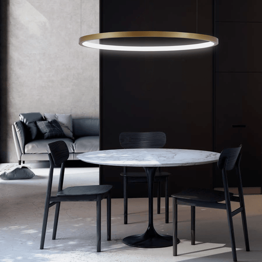 Halo Slim Brushed Brass Ring Pendant Light 2 Sizes - Lighting.co.za