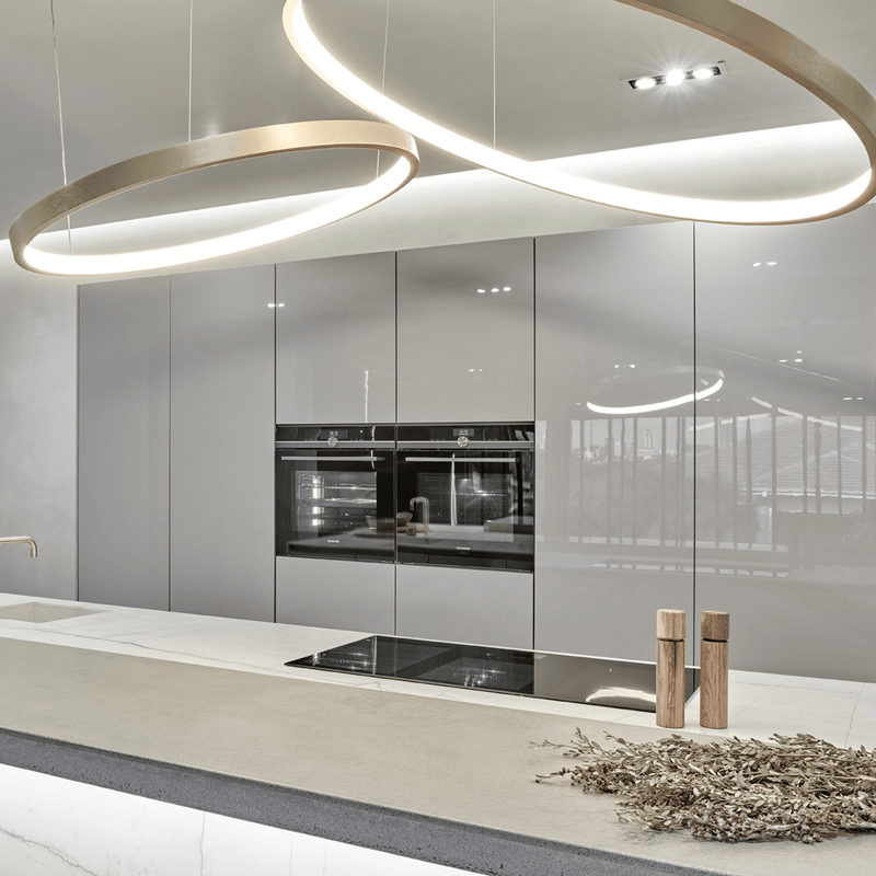 Halo Slim Brushed Brass Ring Pendant Light 2 Sizes - Lighting.co.za