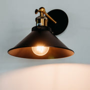 Black Rustic Tall Farm Style Metal Shade Wall Light - Lighting.co.za