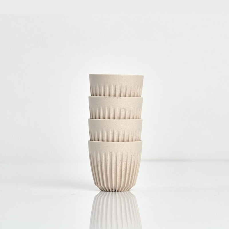 Huskee Cup Espresso 90ml, Set of 4 - Charcoal & Natural - Lighting.co.za