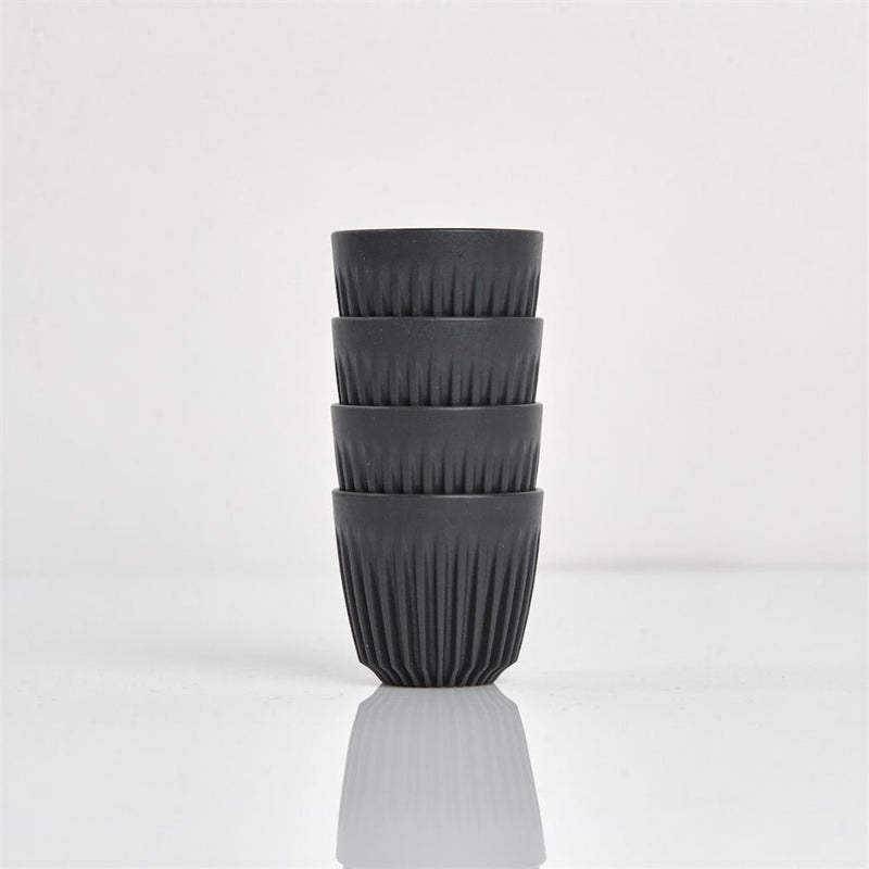 Huskee Cup Espresso 90ml, Set of 4 - Charcoal & Natural - Lighting.co.za