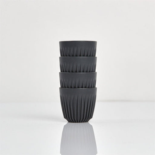 Huskee Cup Espresso 90ml, Set of 4 - Charcoal & Natural - Lighting.co.za
