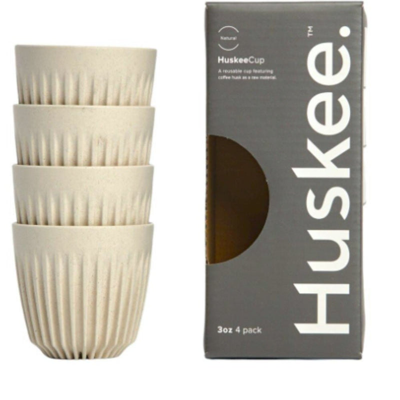 Huskee Cup Espresso 90ml, Set of 4 - Charcoal & Natural - Lighting.co.za
