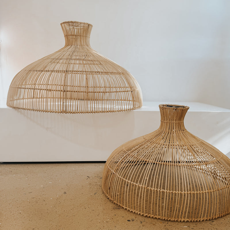 Santorini Natural Rattan Pendant Light 2 Sizes - Lighting.co.za