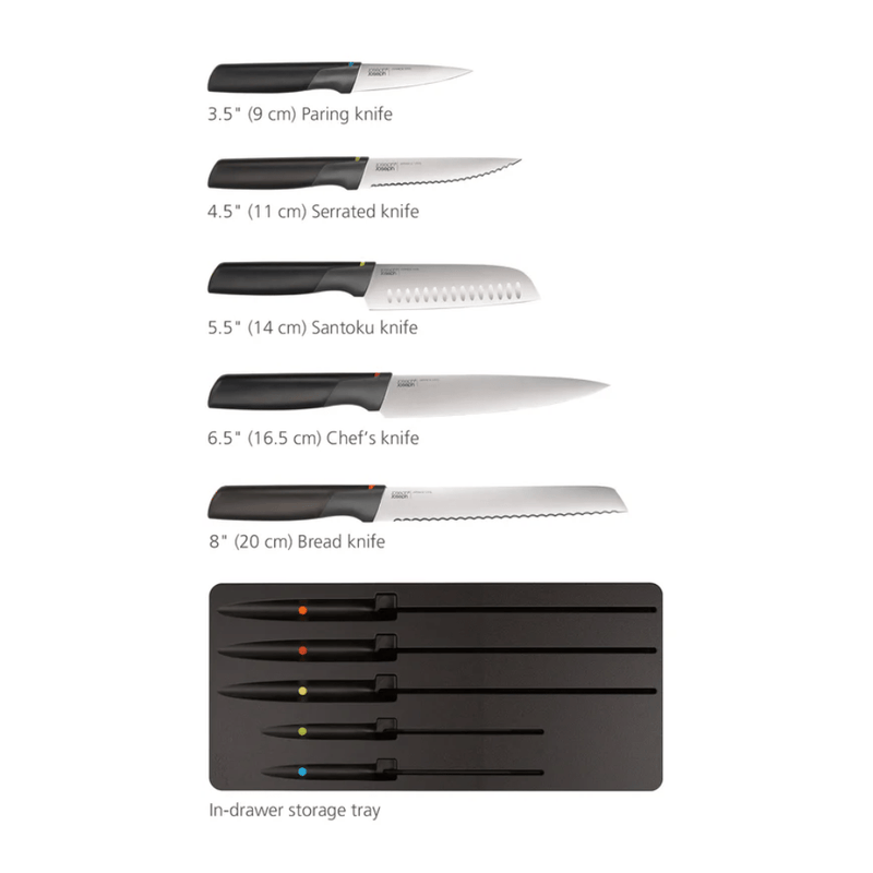 Joseph Joseph Elevate™ Store 5-Piece Knife Set with In-Drawer Storage Tray - Lighting.co.za