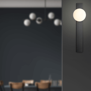 Level Black or Gold and Opal Glass Ball Wall Light - Lighting.co.za