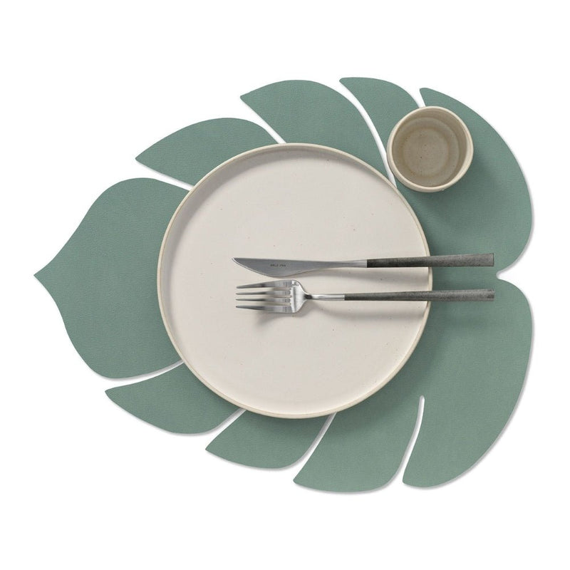 LIND DNA Monstera Leaf Nupo Leather Table Mat Large - 3 Colours - Lighting.co.za