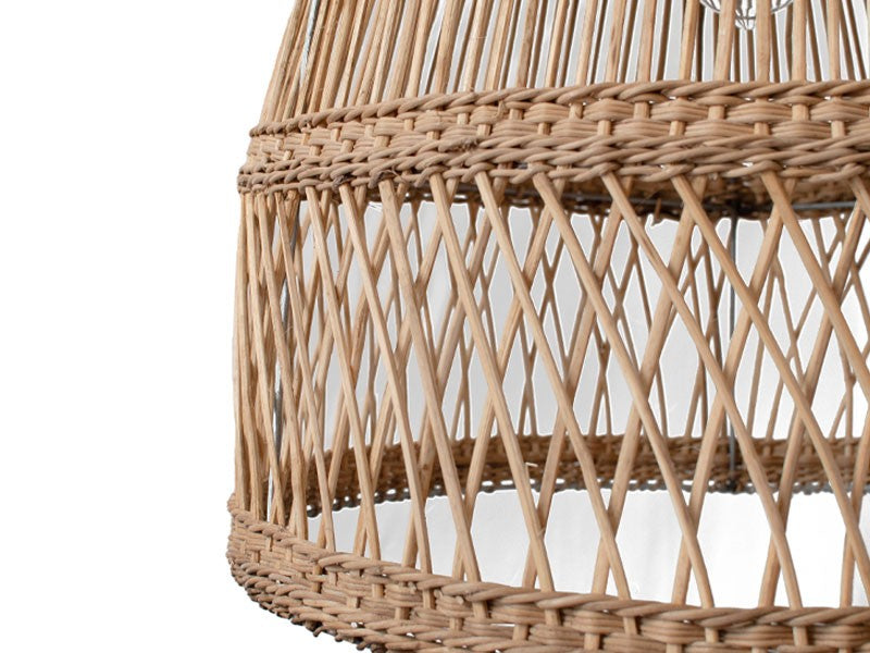 Shiru Organic Shaped Natural Rattan Pendant Light 2 Sizes - Lighting.co.za
