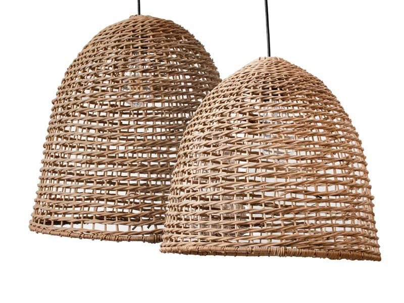 Dalton Organic Shaped Basket Rattan Pendant Light 2 Sizes - Lighting.co.za