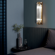 Manhattan Brass Look and Clear Glass Wall Light - Lighting.co.za