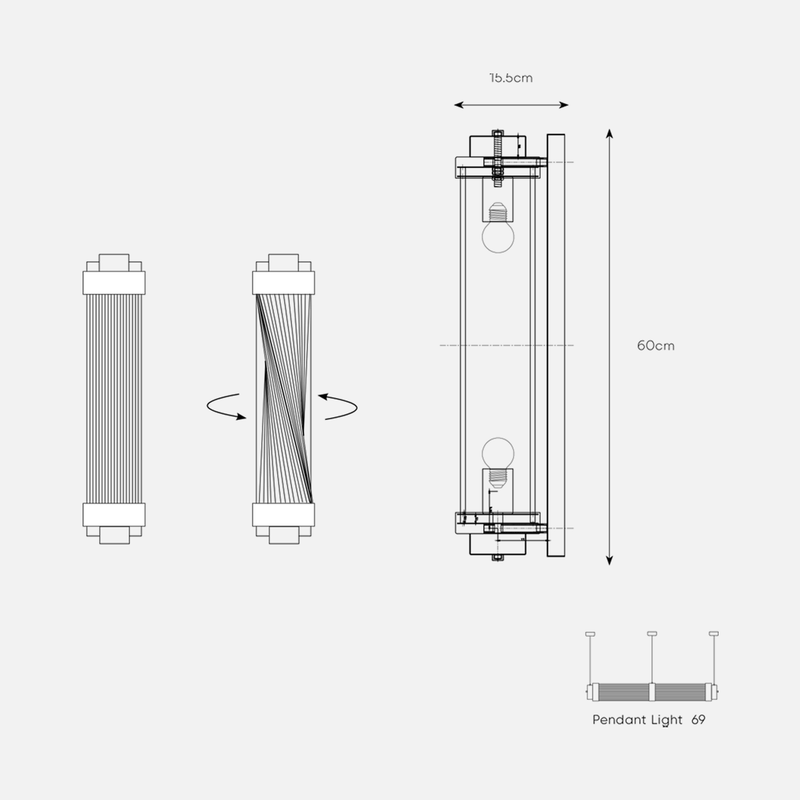 Manhattan Brass Look and Clear Glass Wall Light - Lighting.co.za