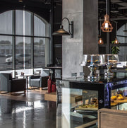 Murano Black or Antique Brass Industrial Wall Light - Lighting.co.za