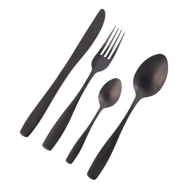 Nicolson Russell Bella Casa Matte Black Cutlery Set - 4 pcs - Lighting.co.za