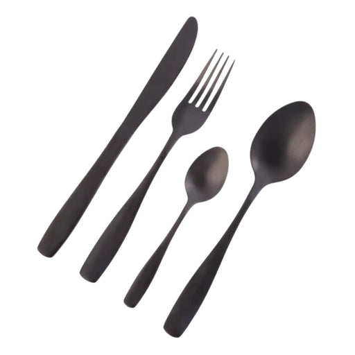 Nicolson Russell Bella Casa Matte Black Cutlery Set - 4 pcs - Lighting.co.za
