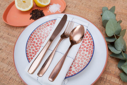 Nicolson Russell Bella Casa Rose Gold Cutlery Set - 4 pcs - Lighting.co.za