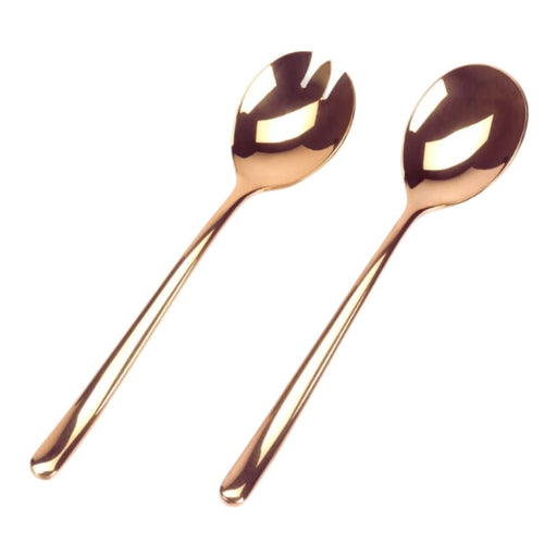 Nicolson Russell Buddha Gold or Rose Gold Titanium Salad Servers Set of 2 - Lighting.co.za