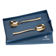 Nicolson Russell Buddha Gold or Rose Gold Titanium Salad Servers Set of 2 - Lighting.co.za