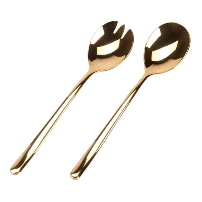 Nicolson Russell Buddha Gold or Rose Gold Titanium Salad Servers Set of 2 - Lighting.co.za