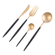 Nicolson Russell Dubai Gold and Black Titanium Cutlery Set - 16 pcs - Lighting.co.za