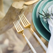 Nicolson Russell Dubai Gold and White Titanium Cutlery Set - 16 pcs - Lighting.co.za