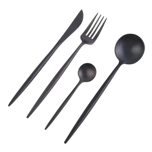 Nicolson Russell Dubai Matte Black Titanium Cutlery Set - 16 pcs - Lighting.co.za