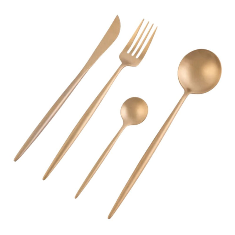 Nicolson Russell Dubai Matte Gold Titanium Cutlery Set - 16 pcs - Lighting.co.za