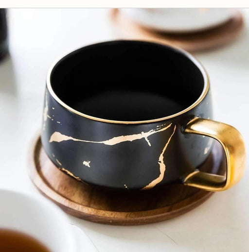 Nicolson Russell Kintsugi Black or White Cup with Spoon - Lighting.co.za