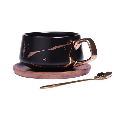 Nicolson Russell Kintsugi Black or White Cup with Spoon - Lighting.co.za