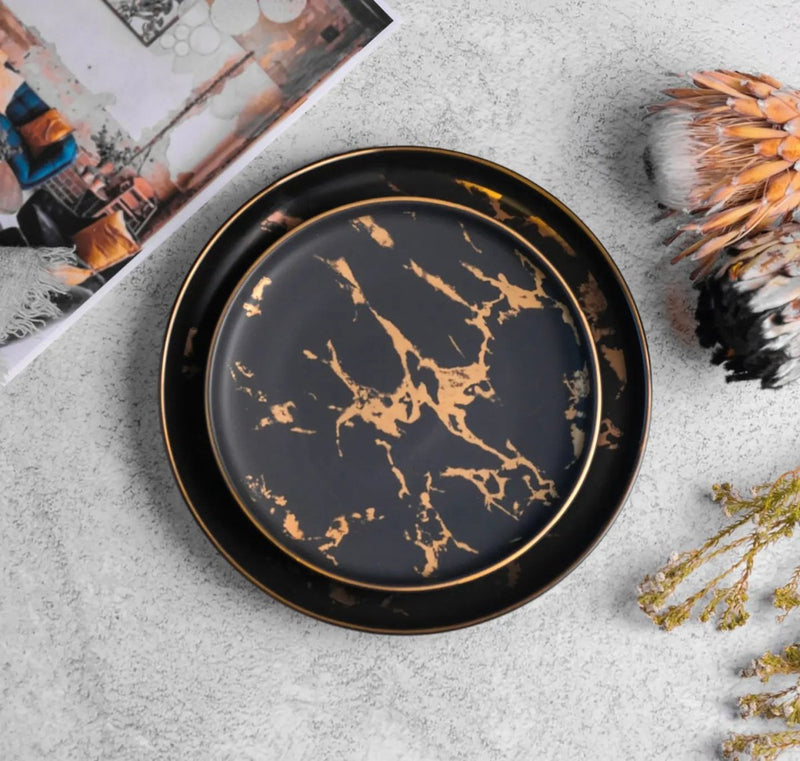 Nicolson Russell Kintsugi Black or White Starter Plate Set of 4 - Lighting.co.za