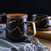 Nicolson Russell Kintsugi Black or White Mug with Spoon - Lighting.co.za
