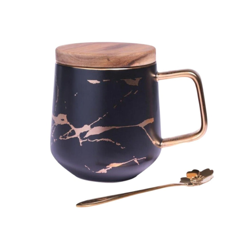 Nicolson Russell Kintsugi Black or White Mug with Spoon - Lighting.co.za