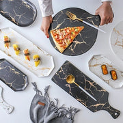 Nicolson Russell Kintsugi Black or White Round Serving Board - Lighting.co.za