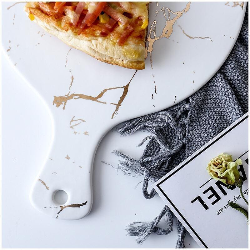 Nicolson Russell Kintsugi Black or White Round Serving Board - Lighting.co.za