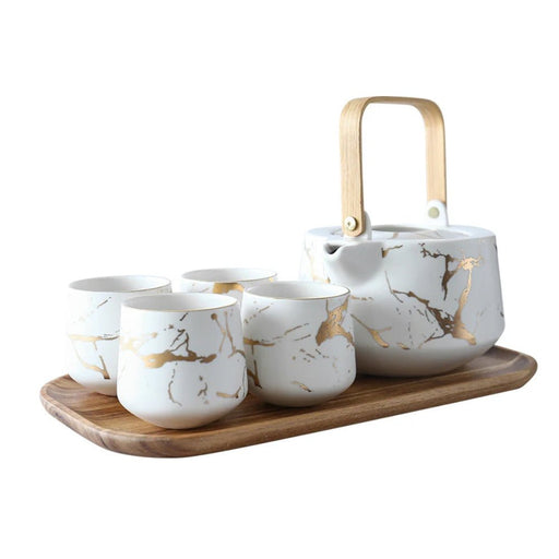Nicolson Russell Kintsugi Black or White Teapot and Cups Set - Lighting.co.za