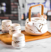 Nicolson Russell Kintsugi Black or White Teapot and Cups Set - Lighting.co.za