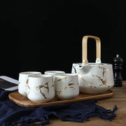 Nicolson Russell Kintsugi Black or White Teapot and Cups Set - Lighting.co.za