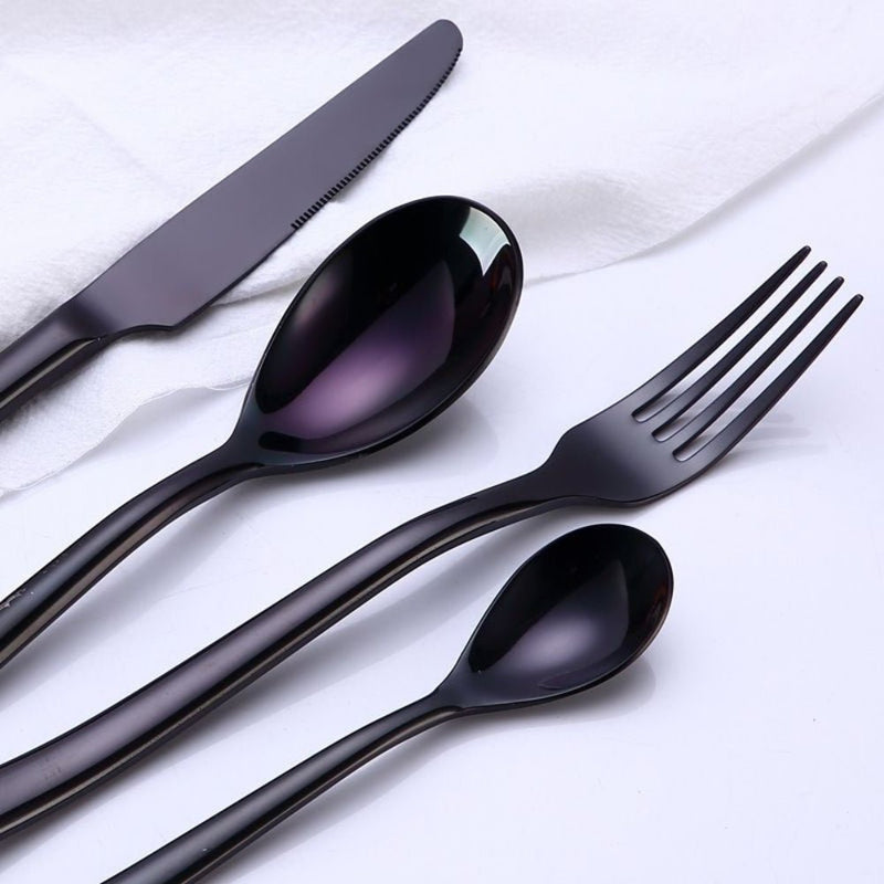 Nicolson Russell La Galleria Buddha Black Stainless Steel Cutlery Set - 2 Options - Lighting.co.za