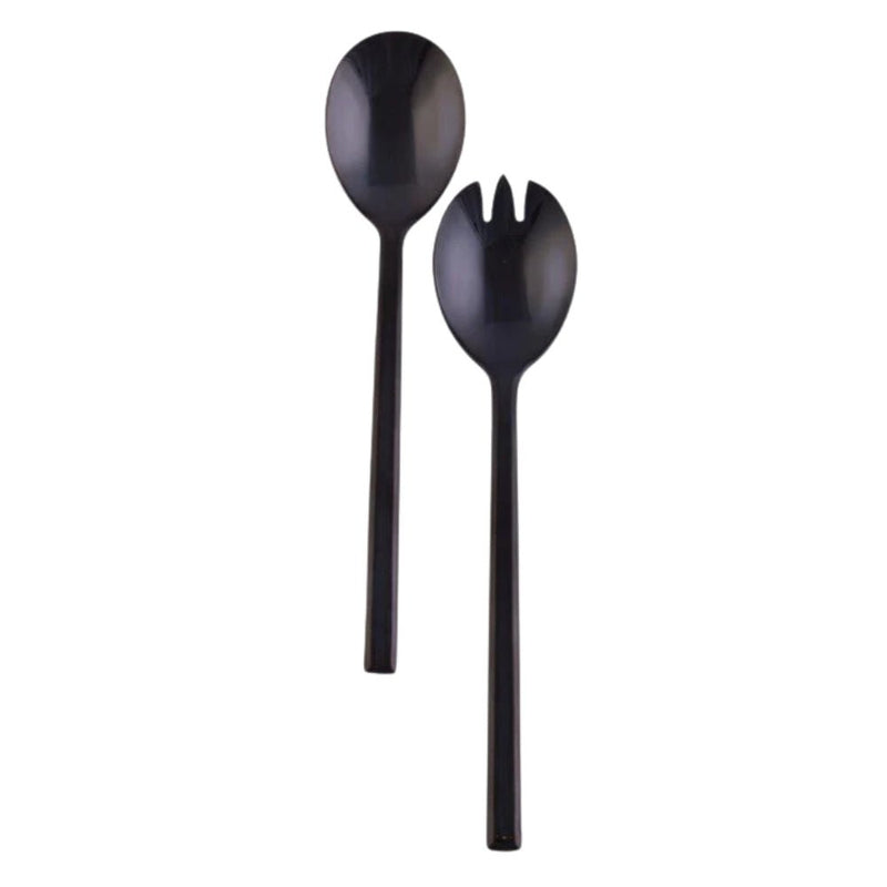 Nicolson Russell Malta Black Titanium Salad Servers Set of 2 - Lighting.co.za