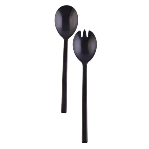 Nicolson Russell Malta Black Titanium Salad Servers Set of 2 - Lighting.co.za