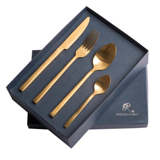 Nicolson Russell New York Gold Titanium Cutlery Set - 16 pcs - Lighting.co.za