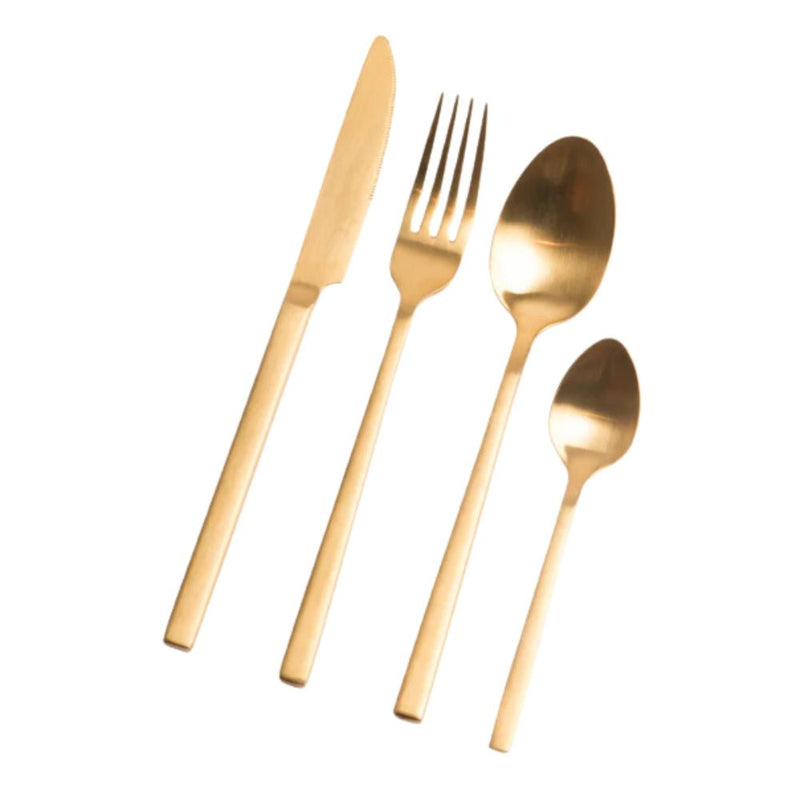 Nicolson Russell New York Gold Titanium Cutlery Set - 16 pcs - Lighting.co.za