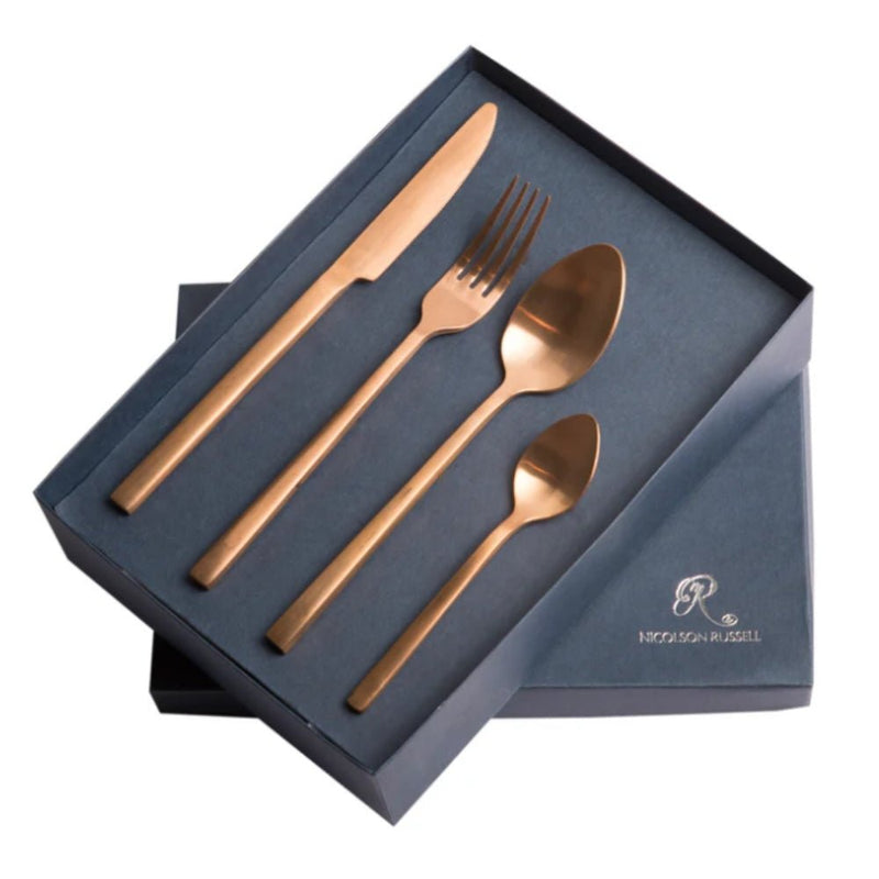 Nicolson Russell New York Rose Gold Titanium Cutlery Set - 16 pcs - Lighting.co.za