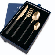 Nicolson Russell Sydney Black and Gold Cutlery Set - 24 pcs - Lighting.co.za